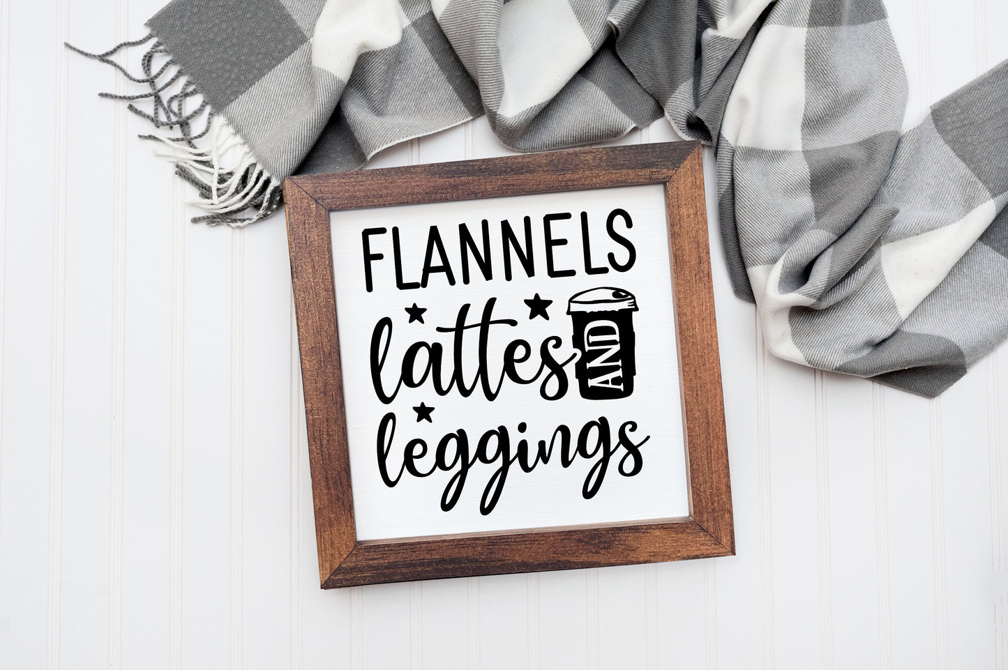 Flannels, Lattes, and Leggings | Wood Sign | Winter Decor| Fall Decor | Coffee Bar