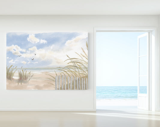 Suaimhneas | Seascape Watercolor | Coastal Wall Art | Seashore Art | Sand Dunes | Watercolor Art | Beach Art