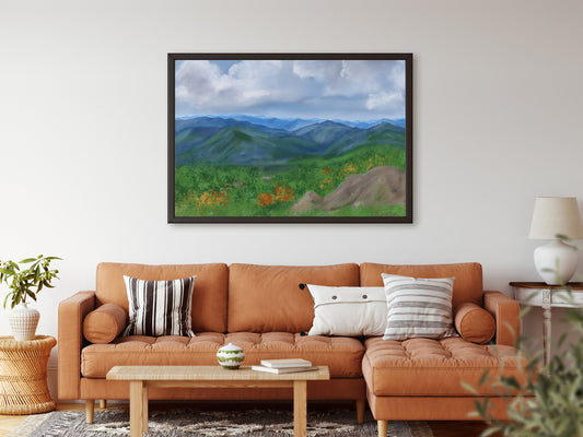 A Breath of Fresh Air | Blue Ridge Mountains Painting | Panoramic Landscape Painting of the Appalachian Mountains | North Carolina Mountains