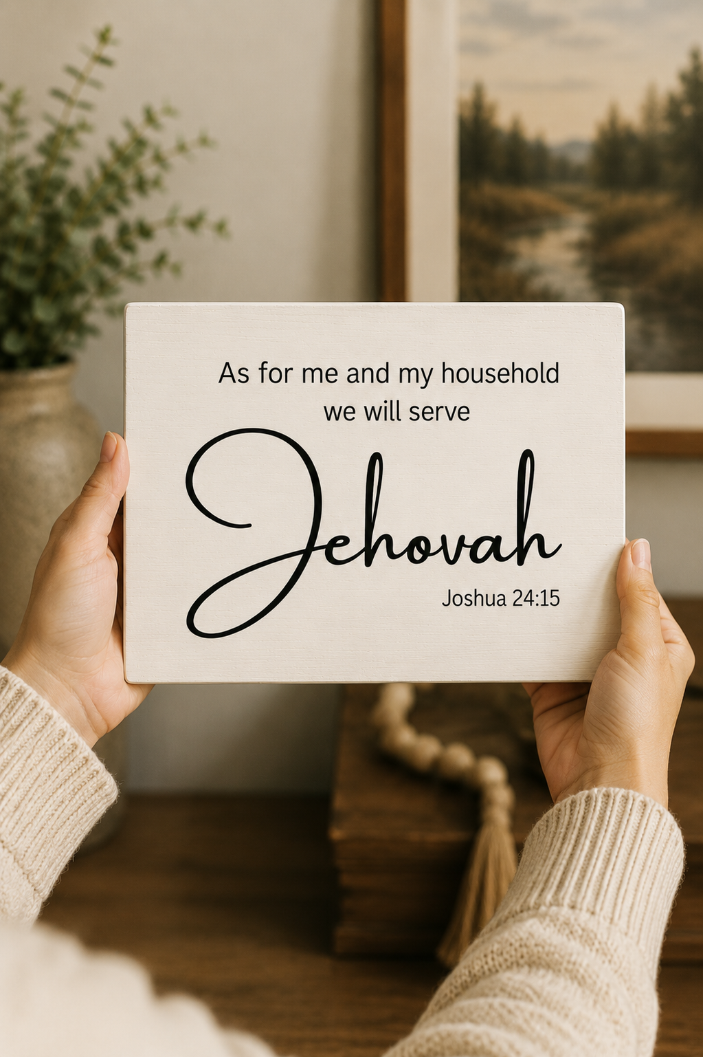 As for Me and My Household Wood Sign | Joshua 24:15