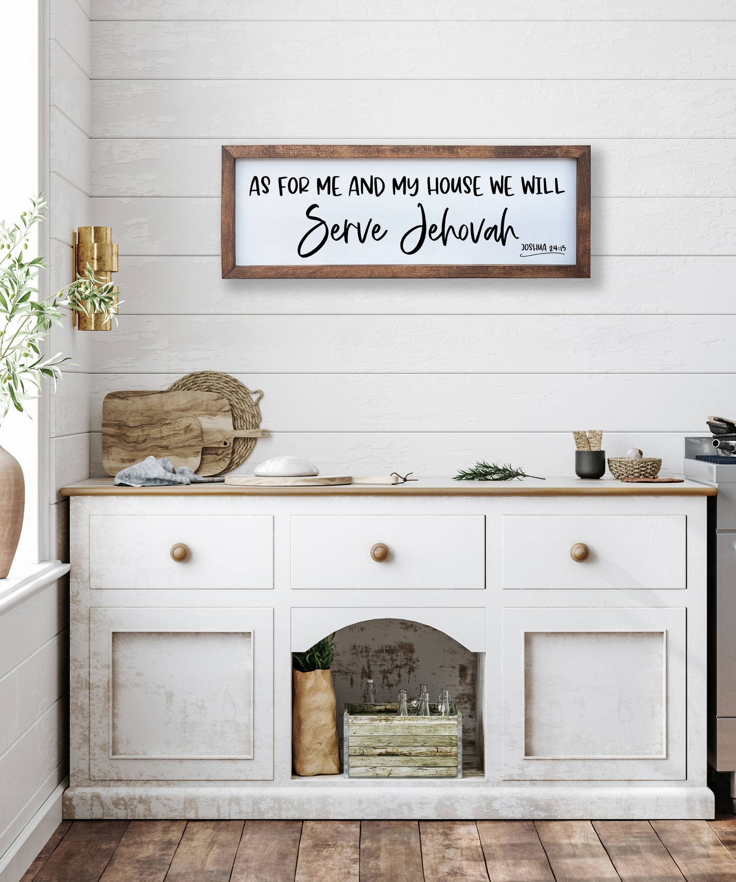 Joshua 24:15 Wood Sign | Rustic Bible Verse Wall Decor | JW Gift