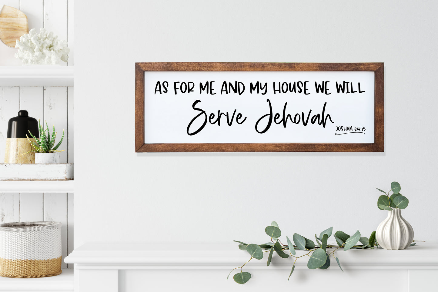 Joshua 24:15 Wood Sign | Rustic Bible Verse Wall Decor | JW Gift