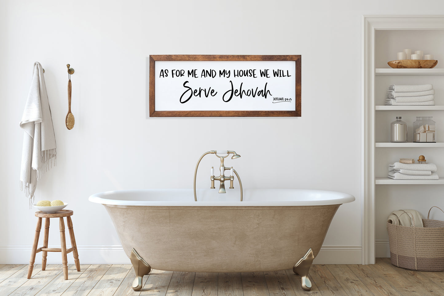 Joshua 24:15 Wood Sign | Rustic Bible Verse Wall Decor | JW Gift
