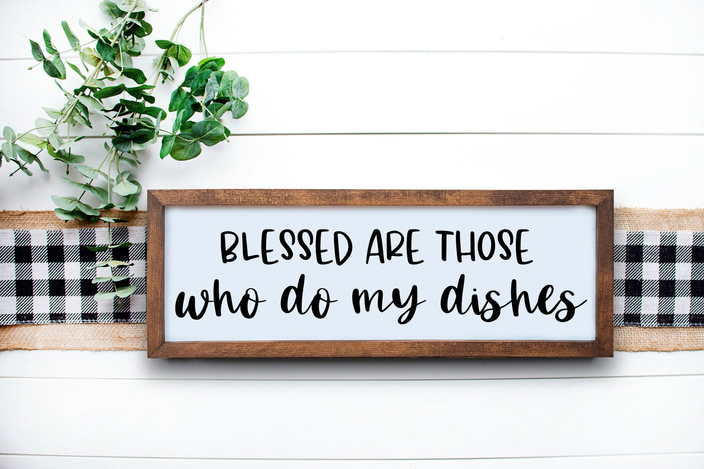 Funny Kitchen Signs | Blessed are Those Who Do My Dishes | Kitchen Wall Art | Housewarming Gift | Country Kitchen Sign |Gifts for cooks