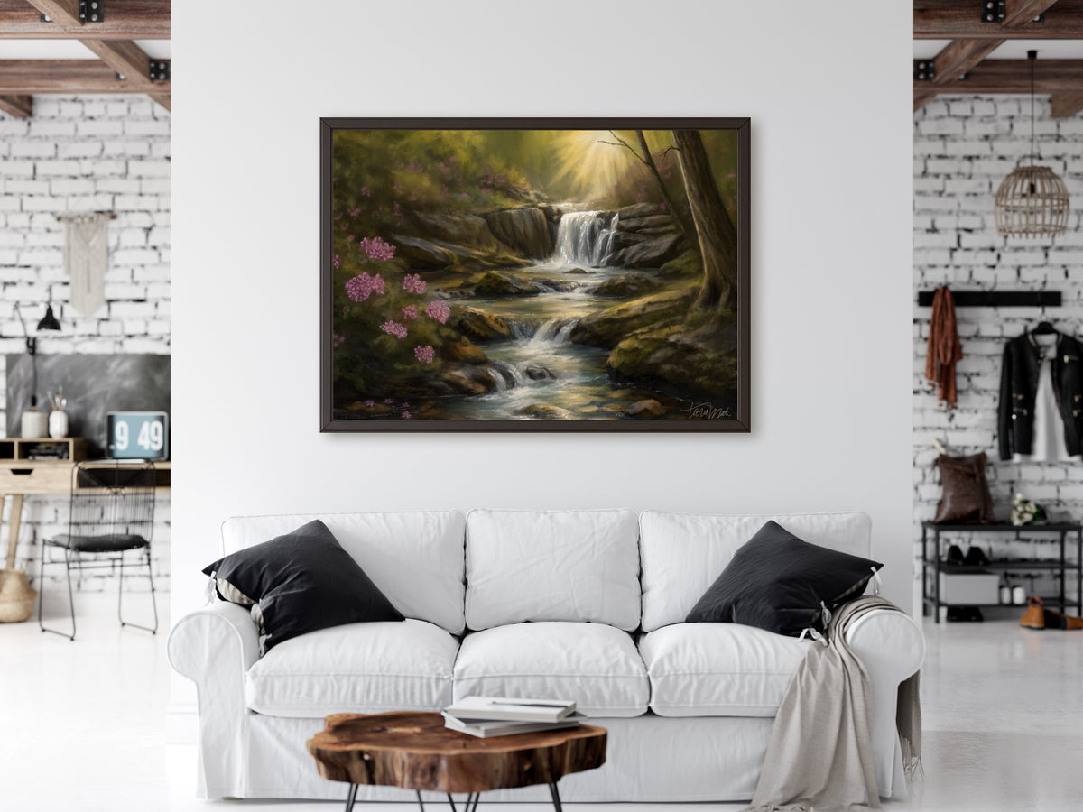 Appalachian Forest Waterfall Canvas Wall Art