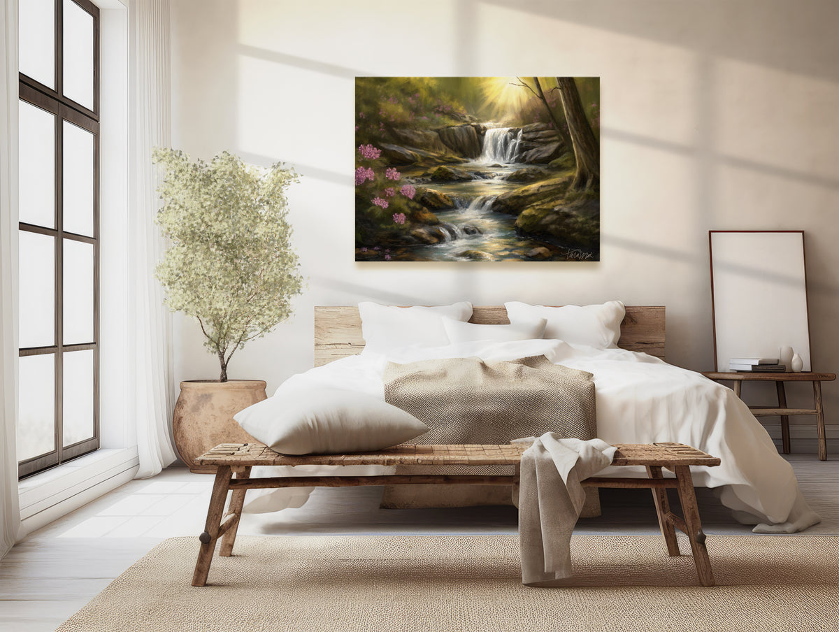 Appalachian Forest Waterfall Canvas Wall Art