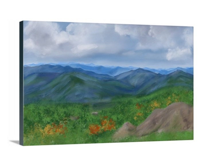 "A Breath of Fresh Air" | Blue Ridge Mountains  Painting | Panoramic Landscape Painting of the Appalachian Mountains | North Carolina Mountains