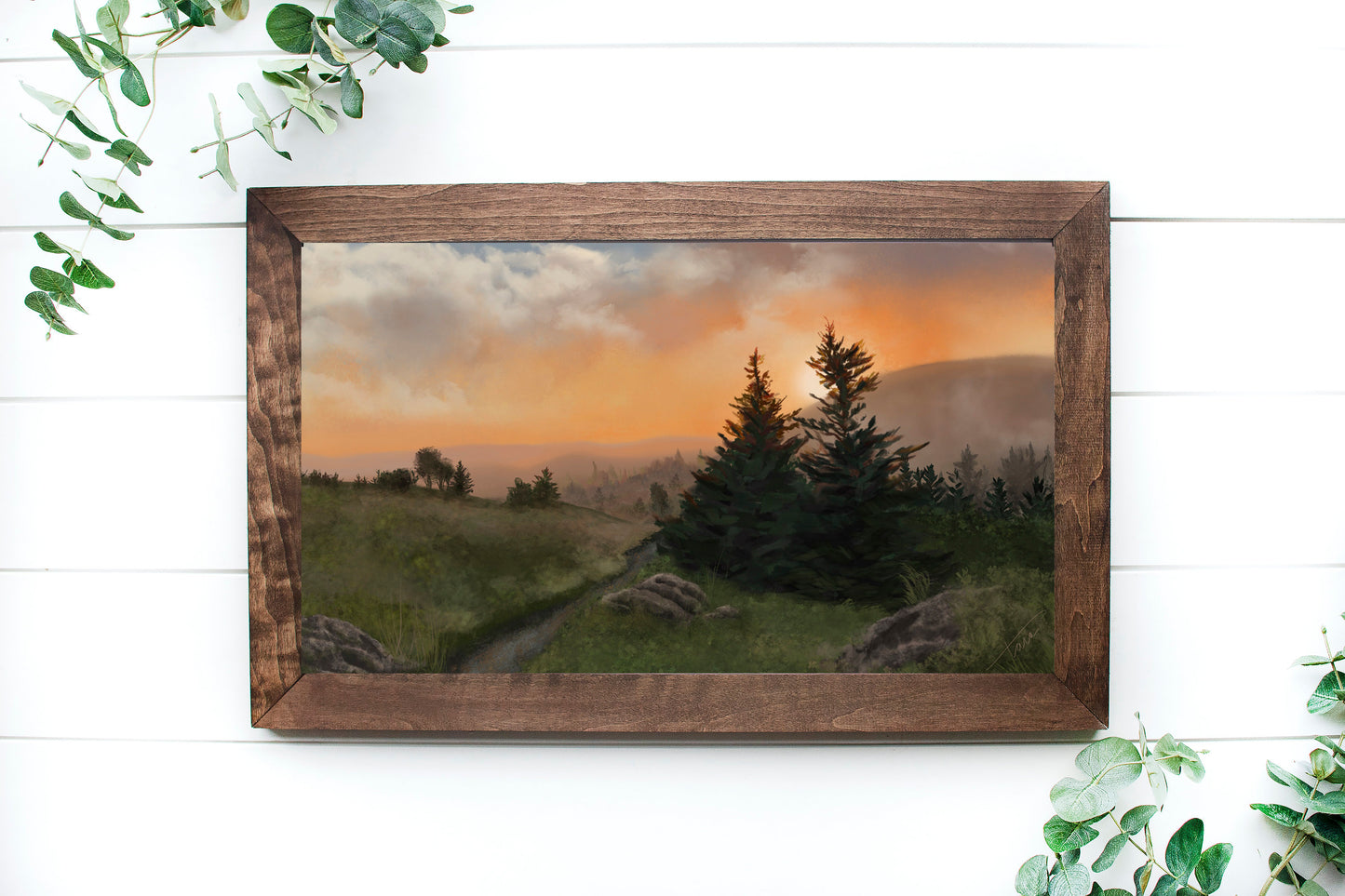 "Sunrise on Roan Mountain" | Appalachian Mountains Panoramic Landscape | Oil Painting Print | Nature Lovers Gift | North Carolina Mountains