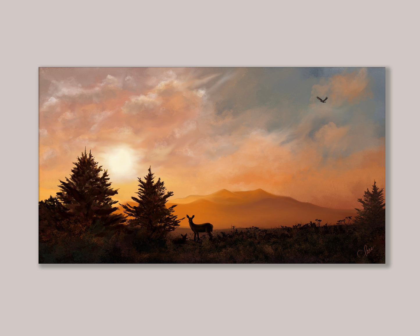 "Deer To My Heart" | Appalachian Mountains Landscape | Oil Painting Print | Nature Lovers Gift | Deer