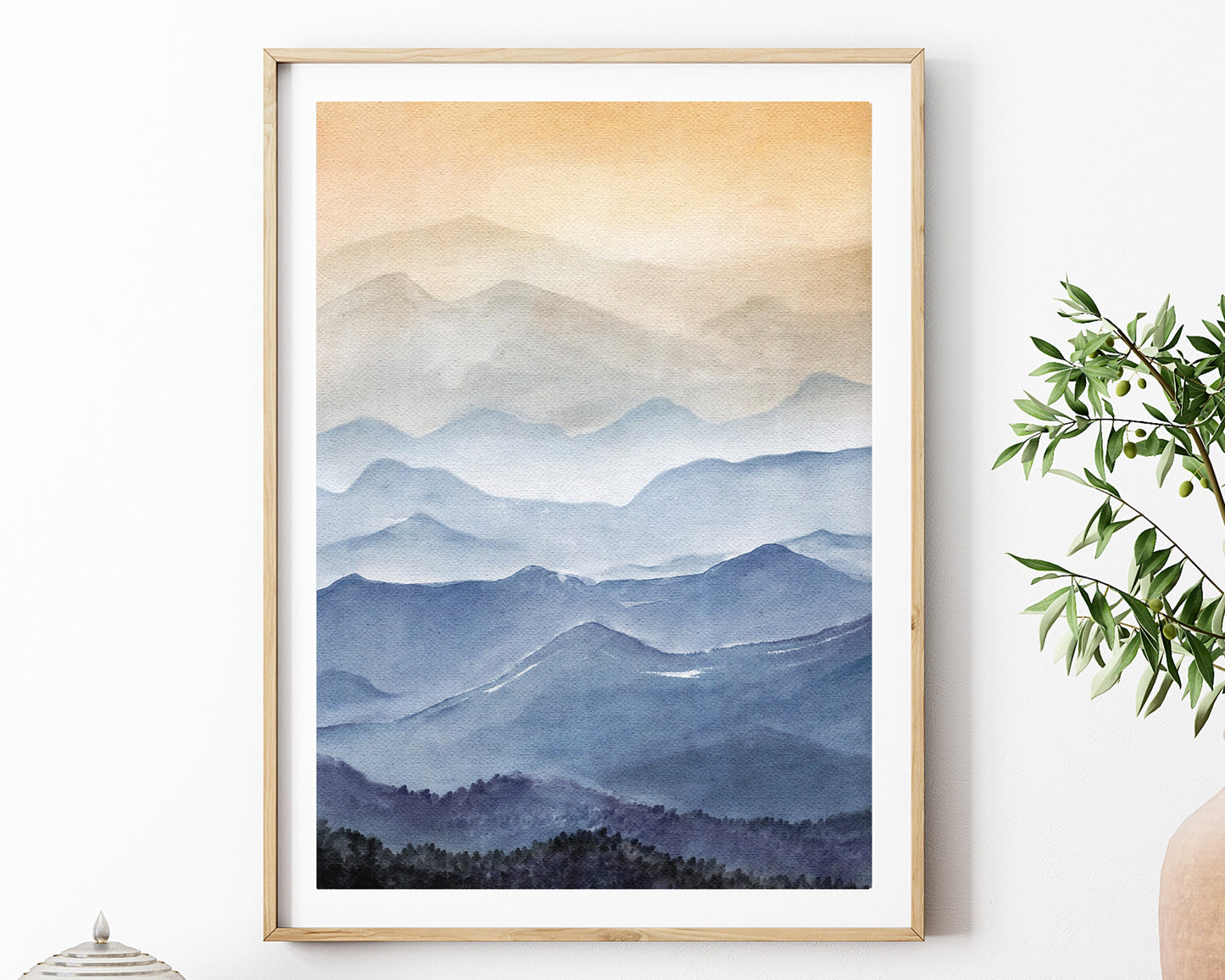 "Sea of Mountains" | Blue Ridge Parkway | Blue Ridge Mountains Art| Appalachian Mountain | Watercolor Painting | Mountain Wall Art | North Carolina Art