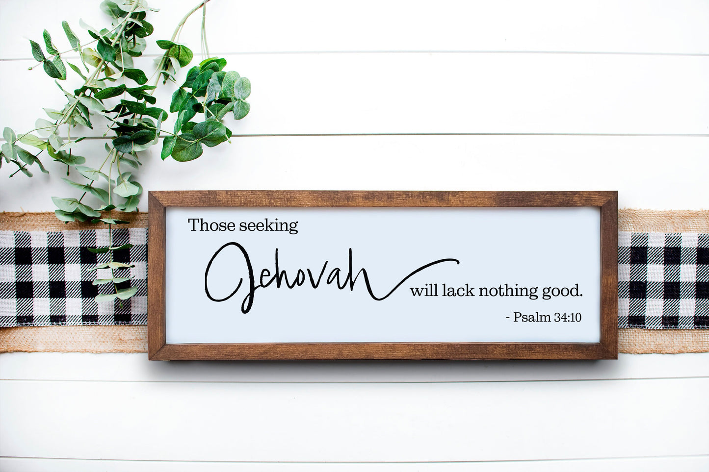 Those seeking Jehovah will lack nothing good | Psalms 34:10 | 2022 JW Year Text | Scripture Wood Sign | JW Gifts