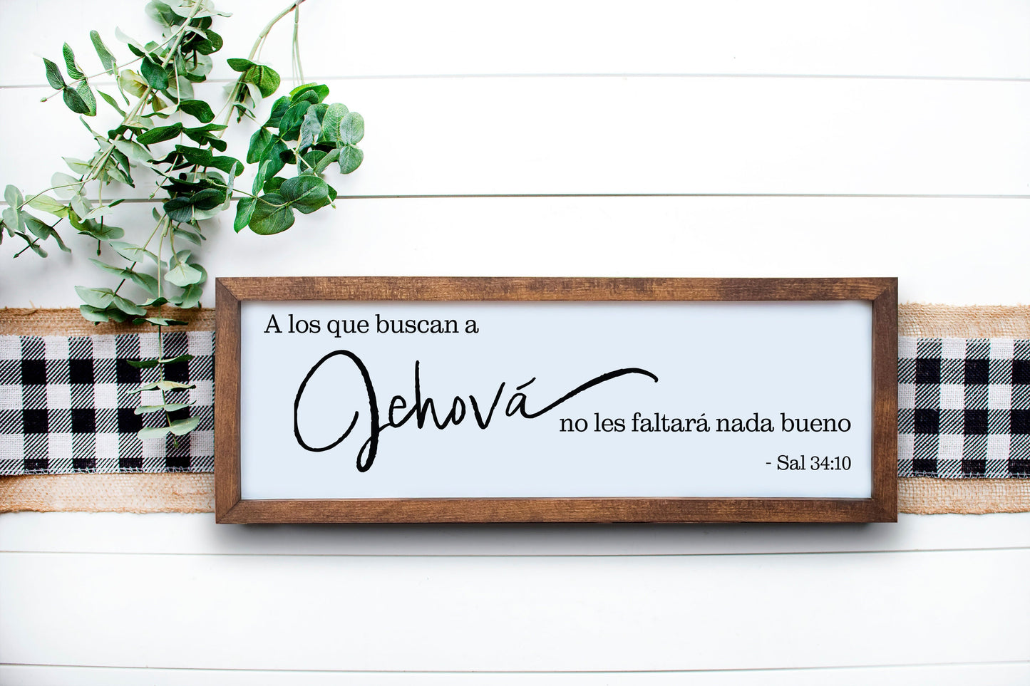 A los que buscan a Jehova no les faltara nada bueno | Psalms 34:10 | 2022 JW Year Text | Spanish | Scripture Wood Sign | JW Gifts