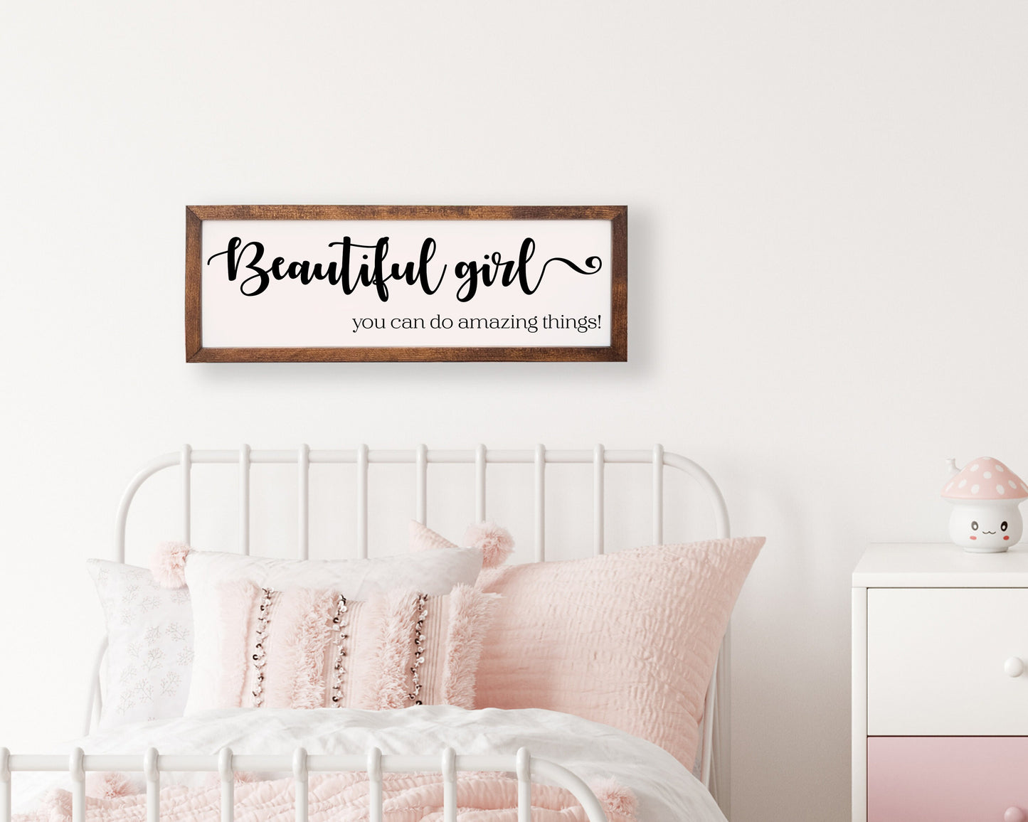 Beautiful Girl You Can Do Amazing Things | Girl's Bedroom Decor | Gift For Daughter | Nursery Decor