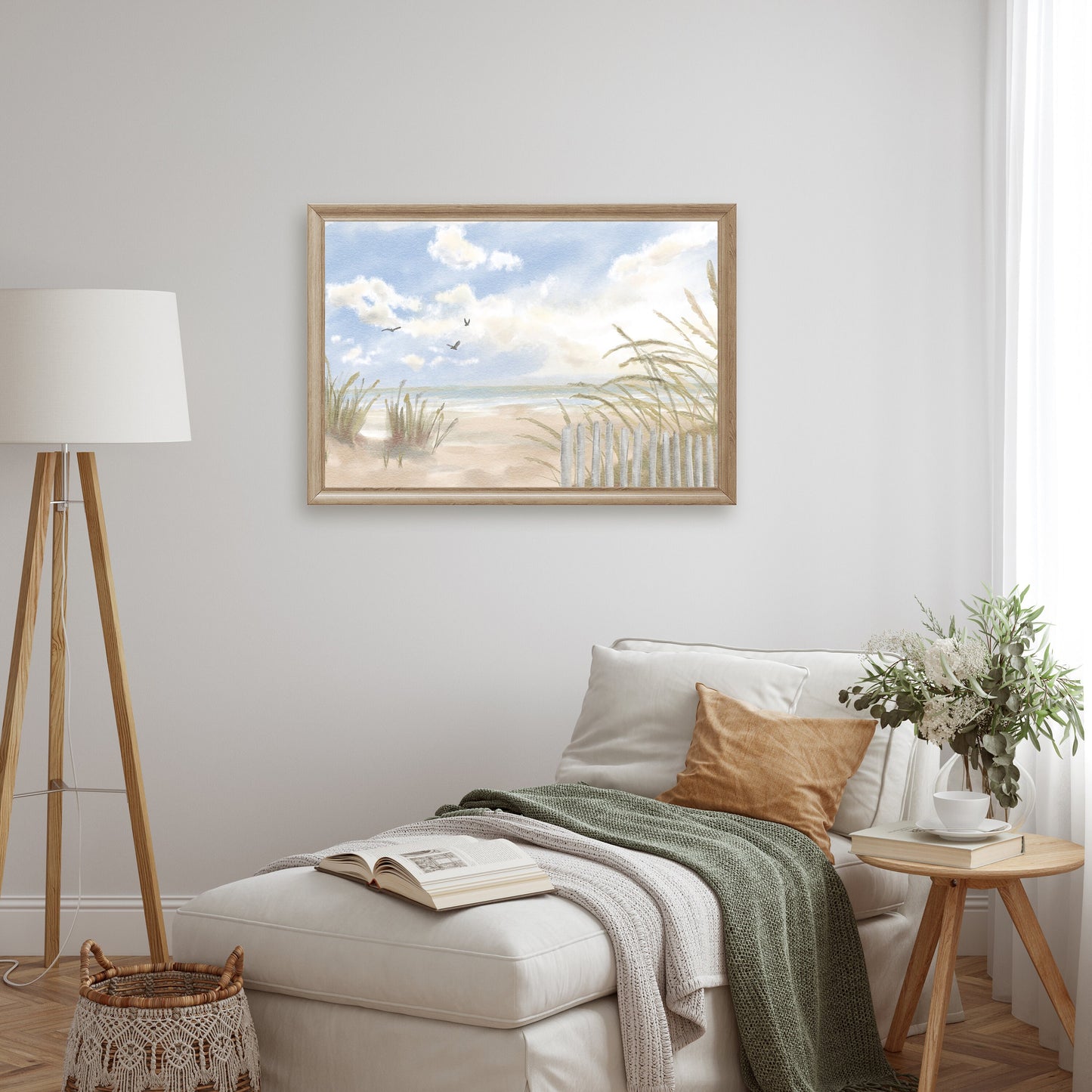 "Suaimhneas" | Seascape Watercolor | Coastal Wall Art | Seashore Art | Sand Dunes |  Watercolor Art | Beach Art