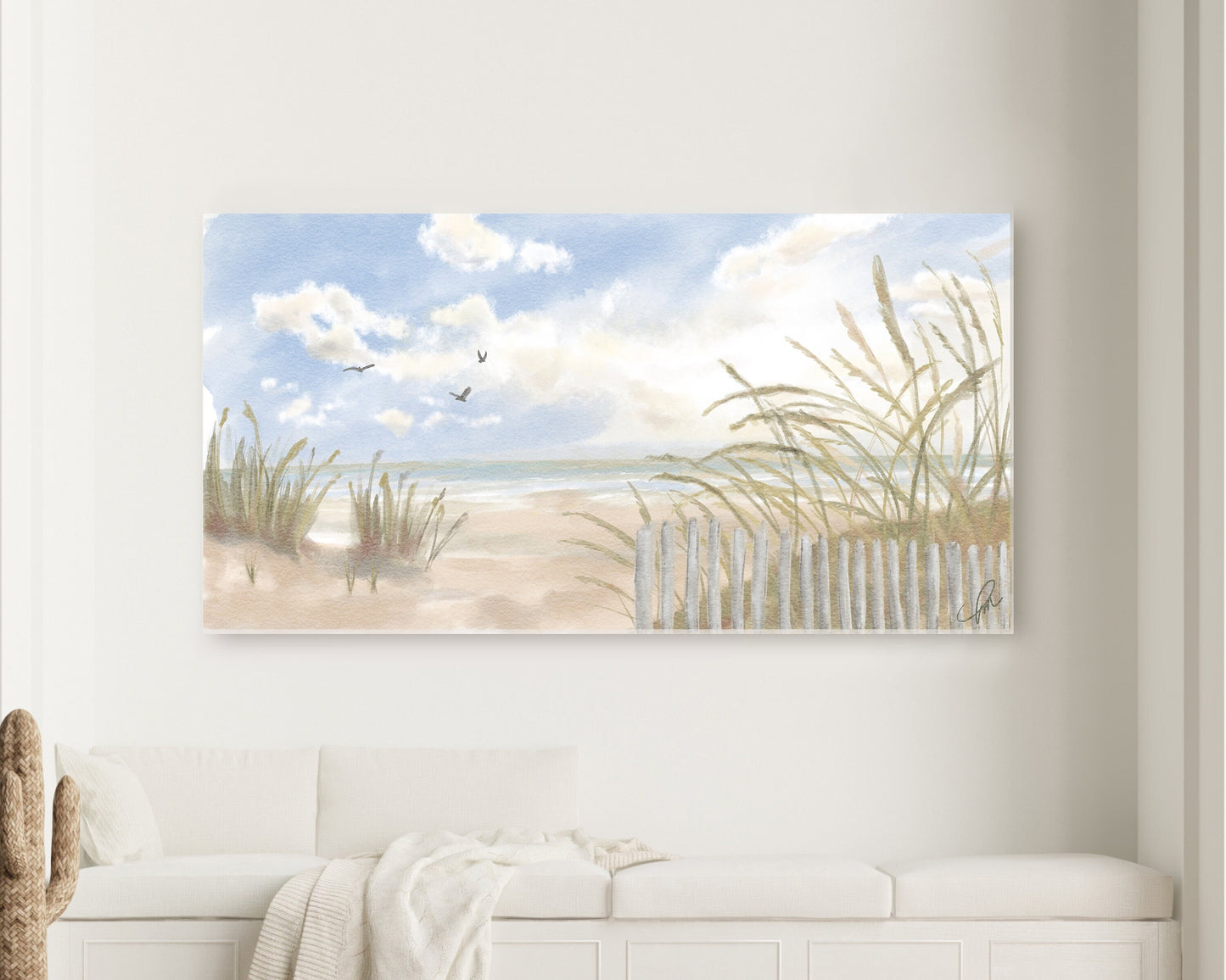 "Suaimhneas" | Seascape Watercolor | Coastal Wall Art | Seashore Art | Sand Dunes |  Watercolor Art | Beach Art