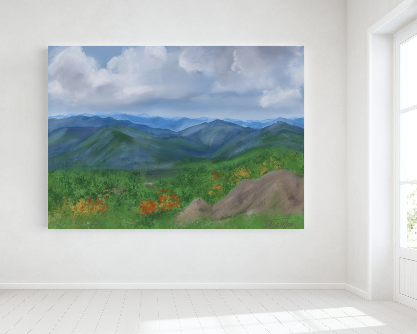 "A Breath of Fresh Air" | Blue Ridge Mountains  Painting | Panoramic Landscape Painting of the Appalachian Mountains | North Carolina Mountains