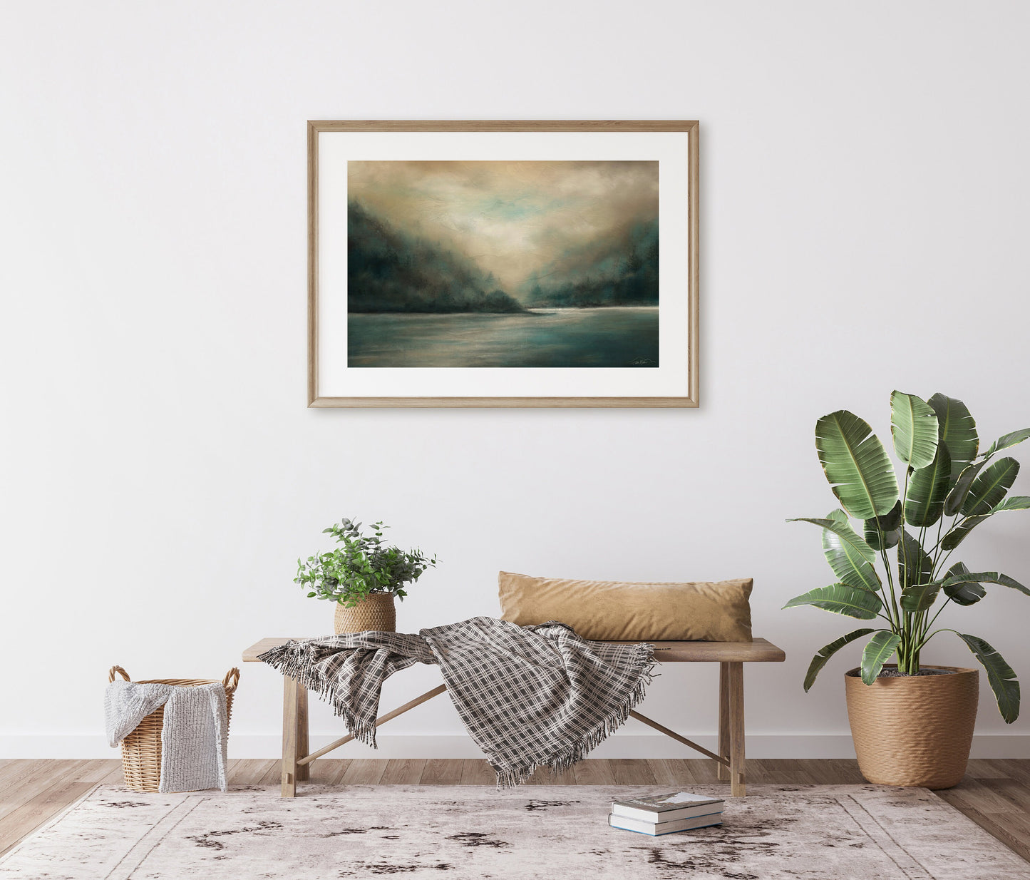 Into the Light | Peaceful Wall Art | Abstract Painting | Landscape Wall Art |  Large Wall Art Oversized Horizontal