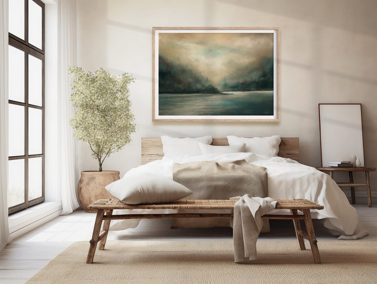 Into the Light | Peaceful Wall Art | Abstract Painting | Landscape Wall Art |  Large Wall Art Oversized Horizontal