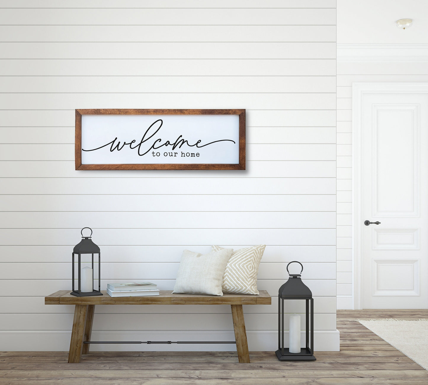 Welcome to our home | Wood Sign | Welcome Sign | Porch Sign | Entryway Decor